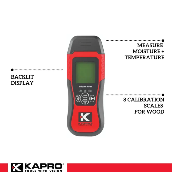 Kapro 379 Moisture Meter with Temperature Detection - Image 3