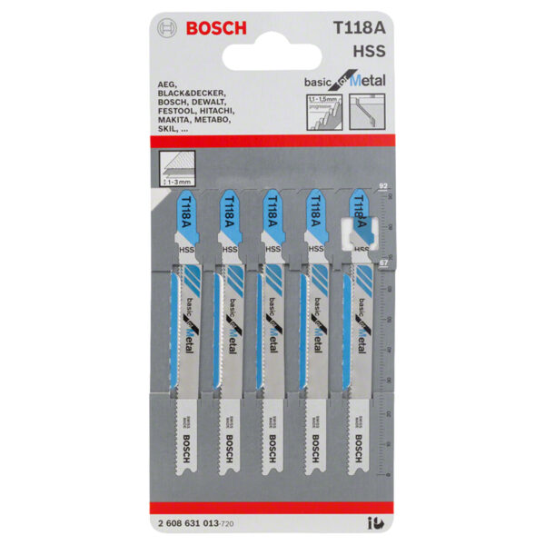 BOSCH Jigsaw-Sabre Saw Blade HSS T118 B
